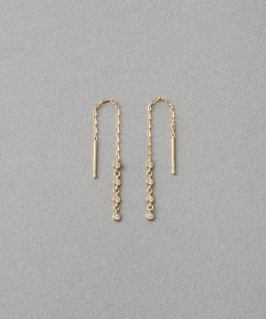 [デュー] K18YG ダイヤモンド ピアス