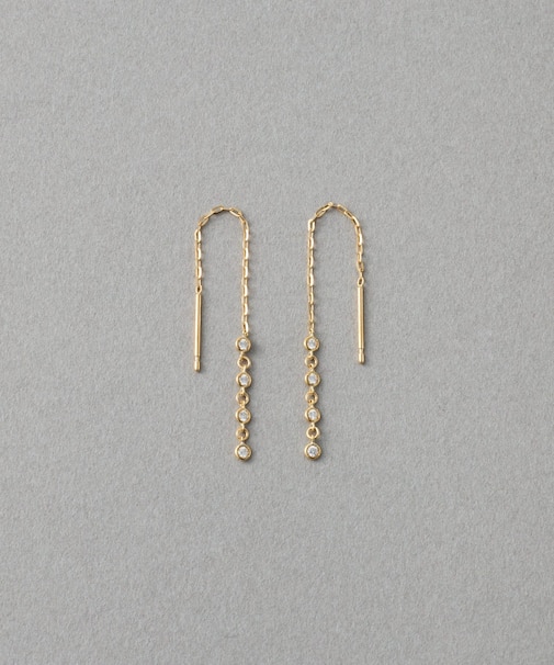 [デュー] K18YG ダイヤモンド ピアス