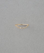 [デュー] K18YG ダイヤモンド チェーンリング