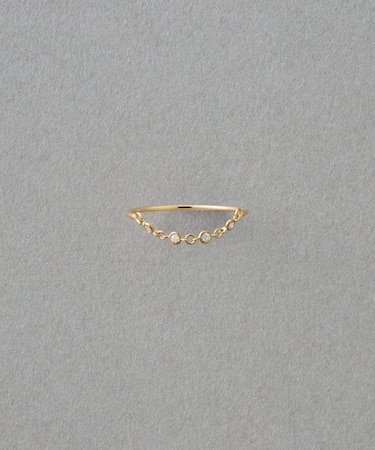 [デュー] K18YG ダイヤモンド チェーンリング