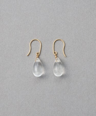 [スウィングドロップ] K10 ナチュラルストーン ピアス