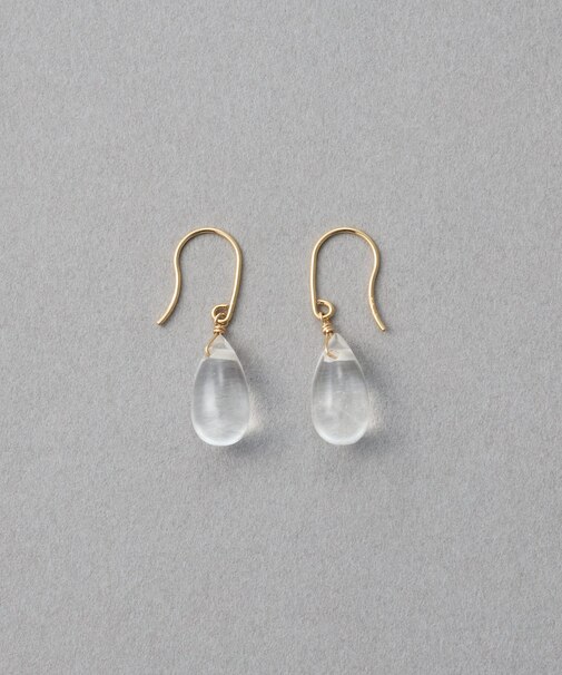 [スウィングドロップ] K10 ナチュラルストーン ピアス