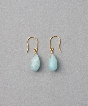 [スウィングドロップ] K10 ナチュラルストーン ピアス