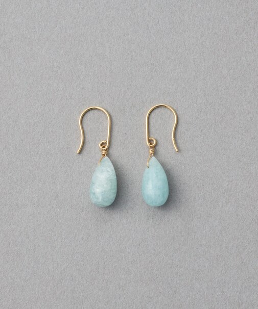 [スウィングドロップ] K10 ナチュラルストーン ピアス