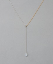 [アシンメトリー] ナチュラルストーン バイカラー ロングネックレス