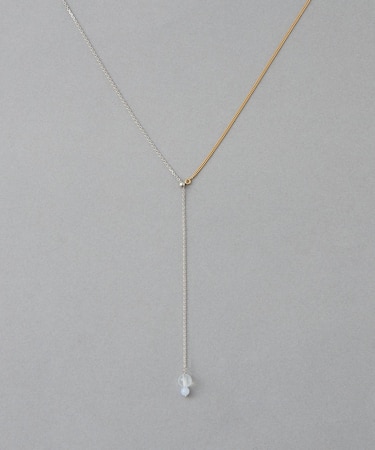 [アシンメトリー] ナチュラルストーン バイカラー ロングネックレス