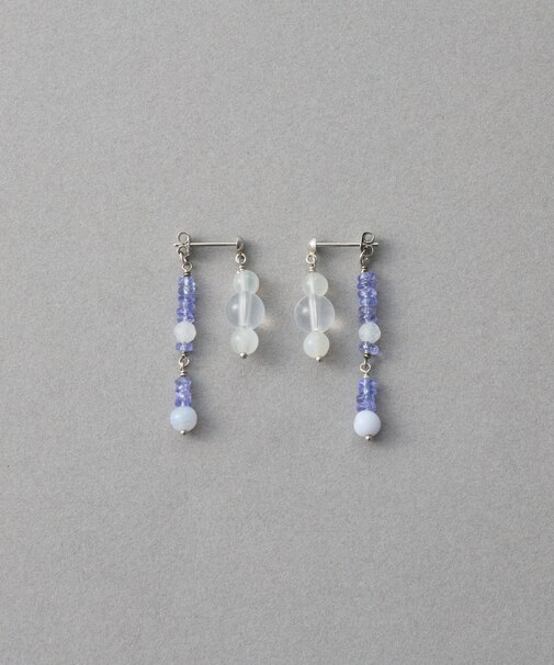 [アシンメトリー] ナチュラルストーン ピアス