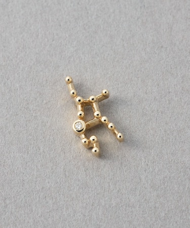 [ゾディアック] K10YG ダイヤモンド ピアス /おとめ座