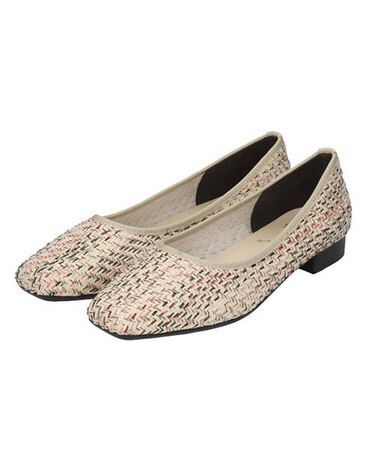 スクエアトゥメッシュフラットシューズ SE241620