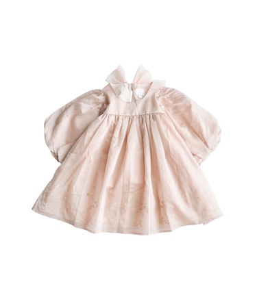 裾刺しゅう シアーパフ ワンピ