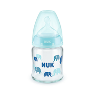 【SALE】プレミアムチョイスほ乳びん(ガラス製)120ml/ゾウ青