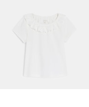 【OBAIBI】フリルカラー半袖Tシャツ