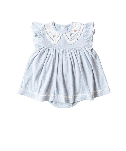 水族館刺しゅう襟ロンパース