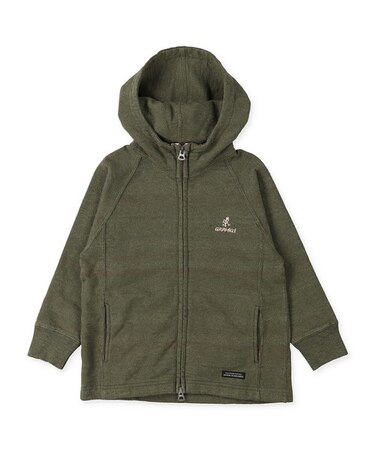 インレイ裏起毛ボーダー GRAMICCI ジップアップパーカー