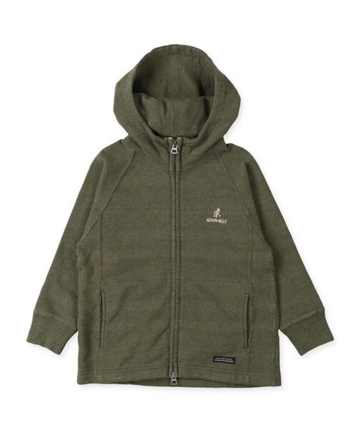 インレイ裏起毛ボーダー GRAMICCI ジップアップパーカー