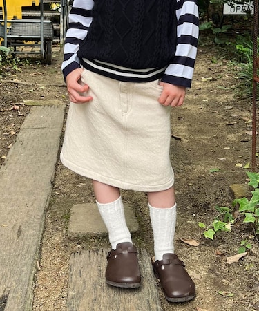 11ozスラブデニム膝丈スカート