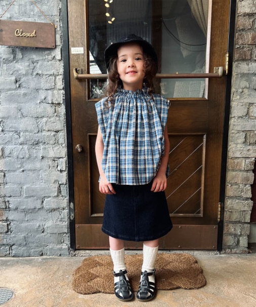 11ozスラブデニム膝丈スカート