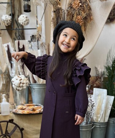 Mottled Serge Stretch Ruffled Blouse