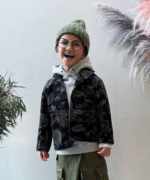 Botanical Print Corduroy Jacket