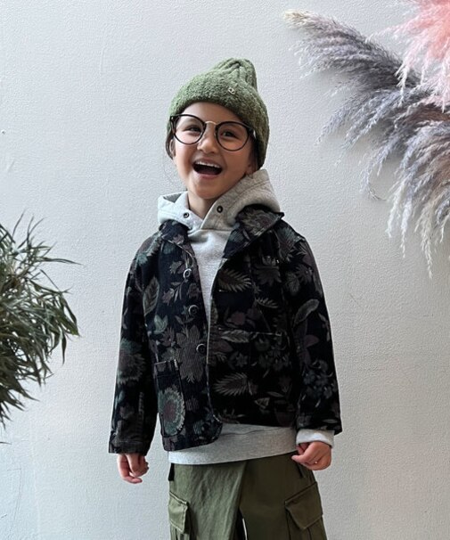 Botanical Print Corduroy Jacket