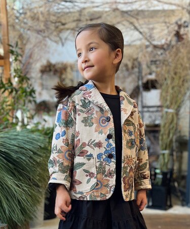 Botanical Print Corduroy Jacket