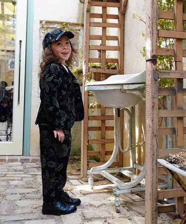 Botanical Print Corduroy Pants