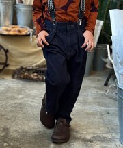 Tuck Selvedge Denim Suspender Pants