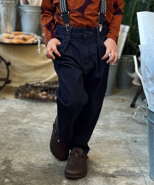 Tuck Selvedge Denim Suspender Pants