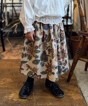 Botanical Print Corduroy Skirt