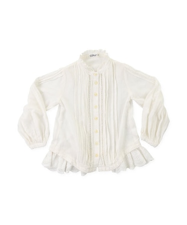 Pin Tuck Lace Frill Blouse