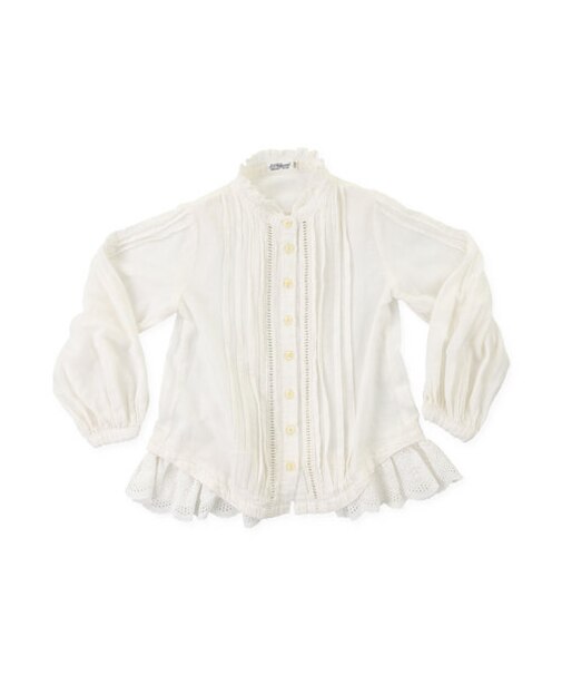 Pin Tuck Lace Frill Blouse