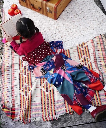 Patchwork Quilted Print Frill Back Sweatshirt