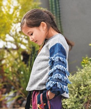 Vitage Fleece Ruffled Sleeve Sweatshirt