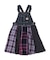 Checked Switching Pleats Jumper Skirt