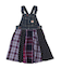 Checked Switching Pleats Jumper Skirt