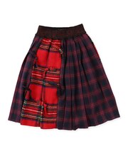 Mix Checked Ribbon Skirt