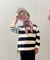 Cotton Knit Striped Long Sleeve Tee