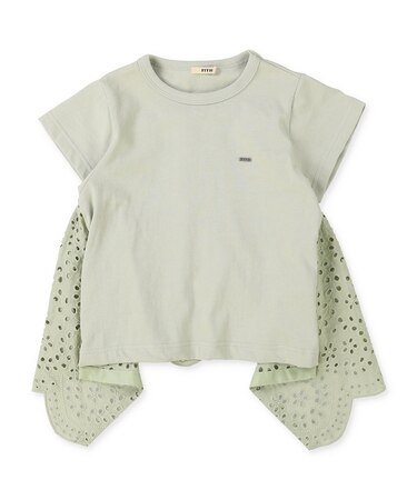 Smooth Cotton Jersey and Cutwork Lace Tee