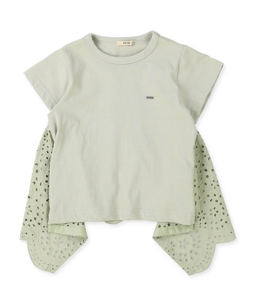 Smooth Cotton Jersey and Cutwork Lace Tee