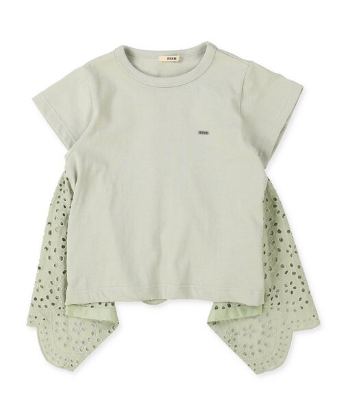 Smooth Cotton Jersey and Cutwork Lace Tee