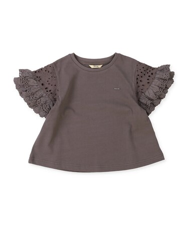Smooth Cotton Jersey and Frill Sleeve Tee