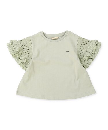 Smooth Cotton Jersey and Frill Sleeve Tee
