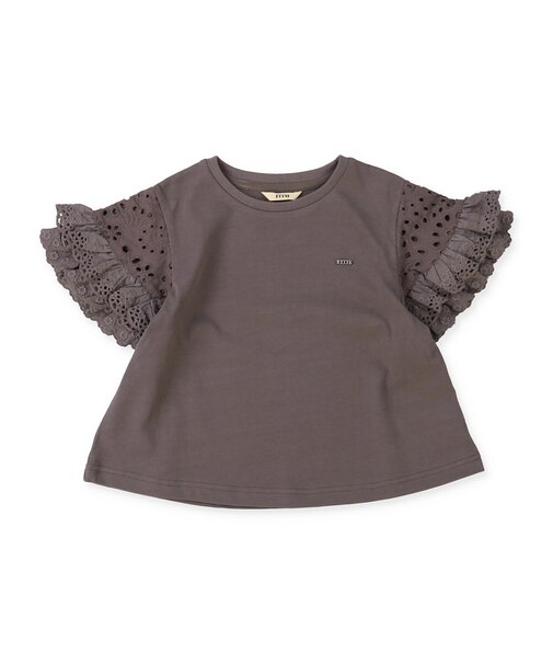Smooth Cotton Jersey and Frill Sleeve Tee