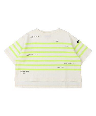 Cotton Jersey Striped and Printed Tee