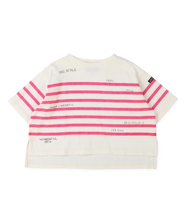 Cotton Jersey Striped and Printed Tee