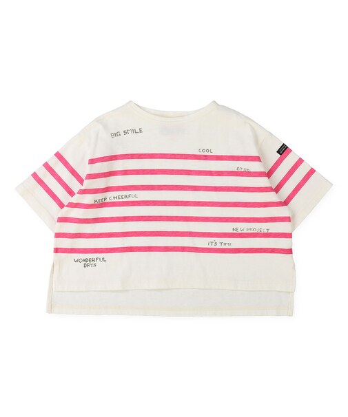 Cotton Jersey Striped and Printed Tee