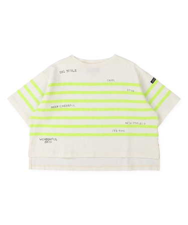 Cotton Jersey Striped and Printed Tee