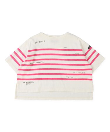 Cotton Jersey Striped and Printed Tee