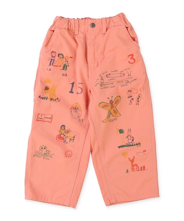 Cotton and Satin Scribble Pants