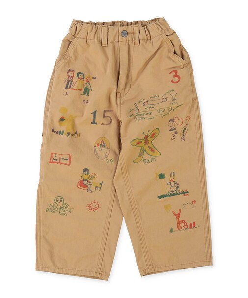 Cotton and Satin Scribble Pants